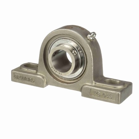 BROWNING Mounted Stainless Steel Two Bolt Pillow Block Ball Bearing - 400 Stainless Steel - Setscrew Lck SPS-S216